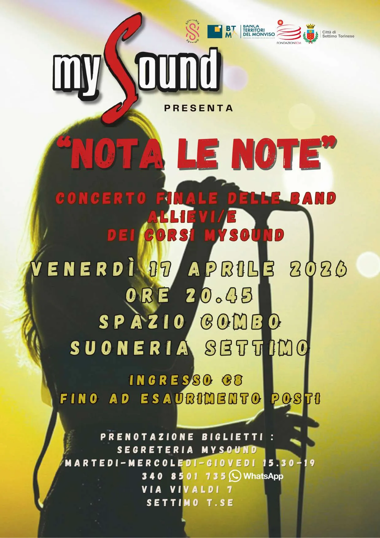 Locandina: “Nota le Note” 17 Aprile 2026 – Concerto finale degli allievi/e MySound
