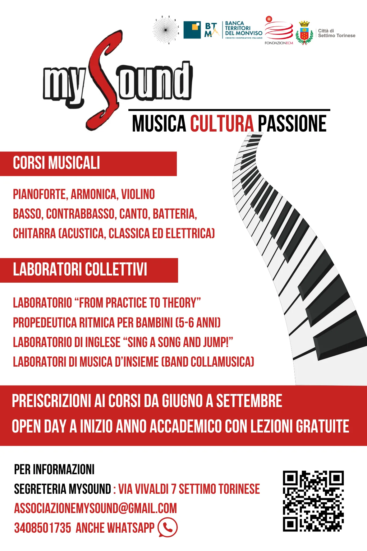 Locandina: Iniziano i nostri corsi musicali!
