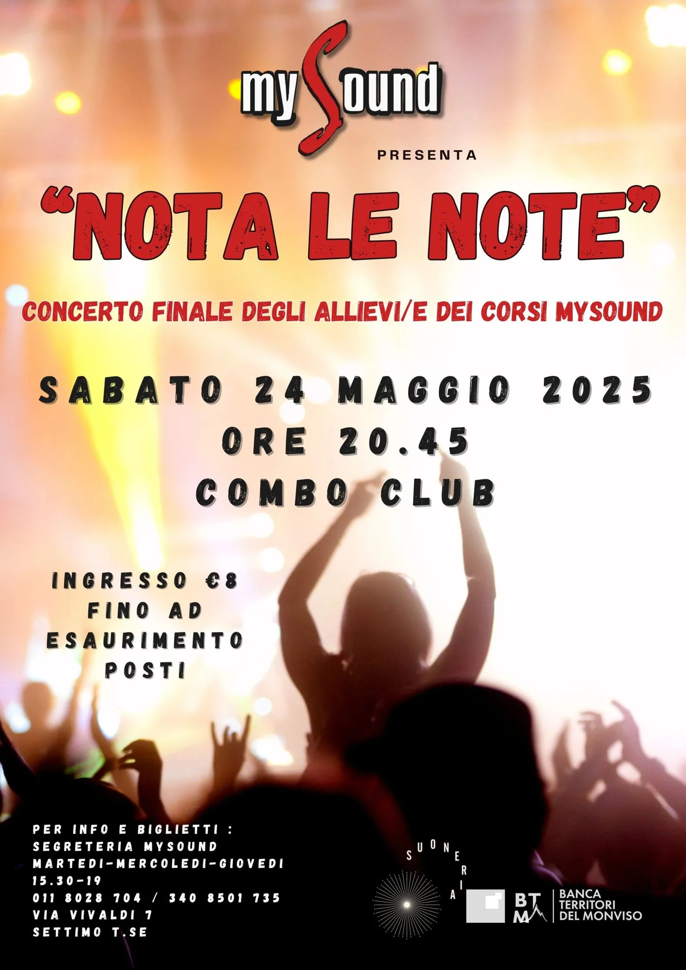 Locandina: “Nota le Note” 24 Maggio 2025 – Concerto finale degli allievi/e MySound